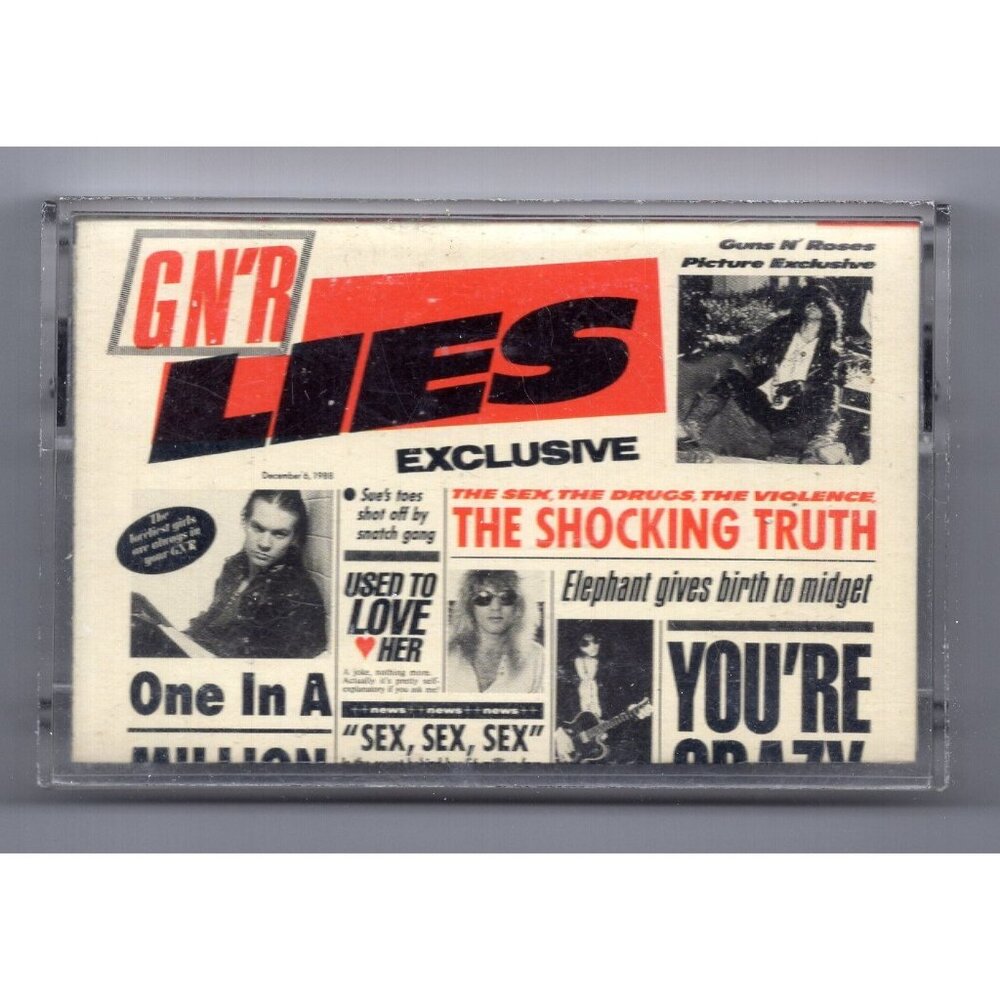Guns N Roses GNR Lies Cassette Tape 1986 Geffen Rock Album Exclusive Collectible